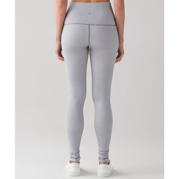 Lululemon Wunder Under Pant Legging Heathered White Slate Size: 6 - Picture 3 of 9